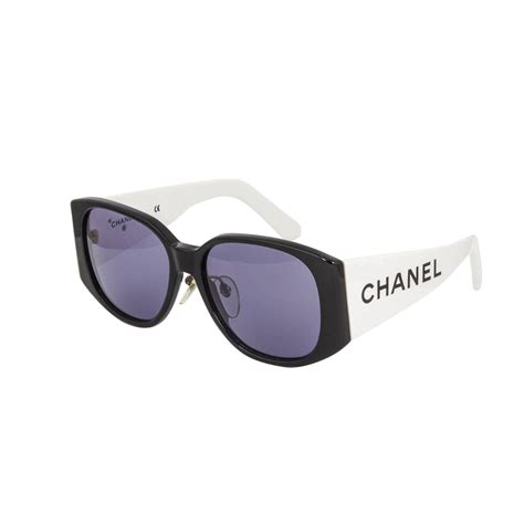 chanel sunglasses half black half white|Chanel unisex sunglasses.